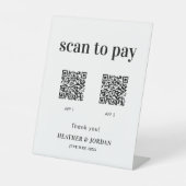 Scannen naar QR-code bruiloftsbalk Reclamebord Met Voetstuk (Voorkant)