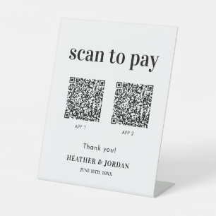 Scannen naar QR-code bruiloftsbalk Reclamebord Met Voetstuk