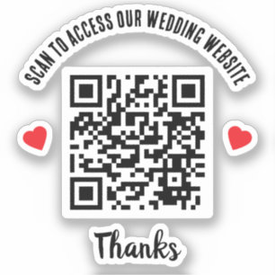 Scannen naar toegang tot website Rood hart QR-code Sticker