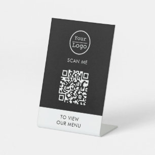 Scannen naar uitzicht menu aangepaste logo QR-code Reclamebord Met Voetstuk