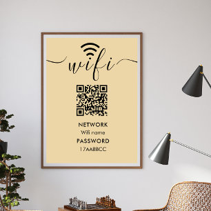 Scannen naar verbinding met WiFi-netwerk QR-code m Poster