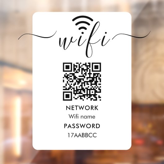 Scannen naar verbinding met WiFi-netwerk QR-code m Raamsticker (Vel 2)