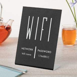 Scannen naar verbinding met WiFi-netwerk QR-code W Reclamebord Met Voetstuk