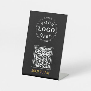 Scannen naar voetstuk betalen met QR-code en Logo Reclamebord Met Voetstuk