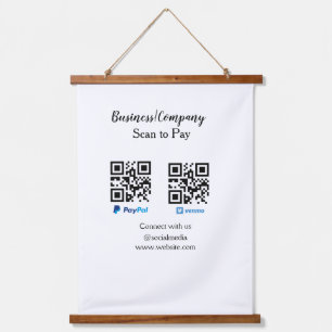 Scannen om q of code paypal venmo te betalen Voeg Hangend Wandkleed
