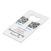 Scannen om q of code paypal venmo te betalen Voeg  Kredietkaart Flessenopener (Voorkant Gekanteld)