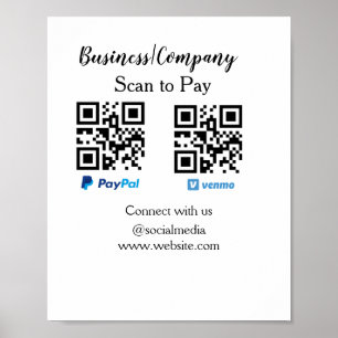 Scannen om q of code paypal venmo te betalen Voeg Poster