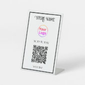 Scannen om QR-code te betalen Reclamebord Met Voetstuk (Voorkant)
