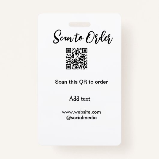 Scannen om QR-code te scannen Website-e-mail toevo Badge (Voorkant)