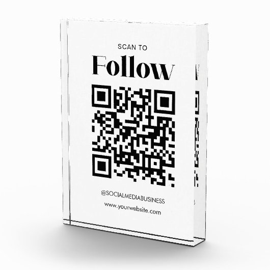 Scannen om QR-code te volgen Social Media Business Fotoblokken (Rechts)