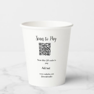 Scannen om te betalen Scannen QR-code toevoegen we Papieren Bekers