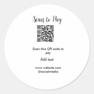 Scannen om te betalen Scannen QR-code toevoegen we Ronde Sticker
