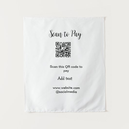 Scannen om te betalen Scannen QR-code toevoegen we Wandkleed (Voorkant)