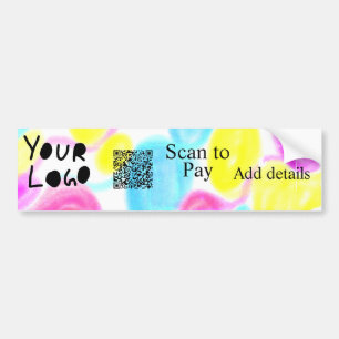 Scannen om te betalen Voeg Q R business logo regen Bumpersticker