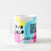 Scannen om te betalen Voeg Q R business logo regen Koffiemok (Voorkant links)