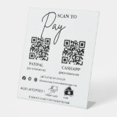 Scannen om te betalen Zakelijke Qr Code Betalingst Reclamebord Met Voetstuk (Voorkant)