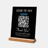 Scannen om Venmo QR Code Black te betalen Acryl Bord (Hoek)