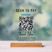 Scannen om Venmo QR-code te betalen Acryl Bord (Neutraal)