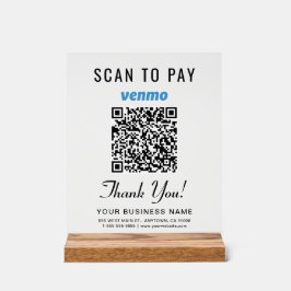Scannen om Venmo QR-code te betalen Acryl Bord