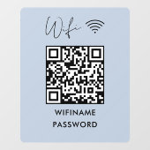 Scannen om WiFi QR-codewachtwoord Navy Script aan  Raamsticker (Vel)