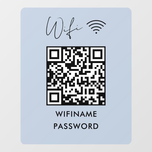 Scannen om WiFi QR-codewachtwoord Navy Script aan  Raamsticker (Vel)