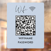 Scannen om WiFi QR-codewachtwoord Navy Script aan  Raamsticker (Vel 2)