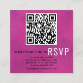 Scannen QR-code online RSVP-fuchsia roze bruiloft Informatiekaartje (Voorkant)