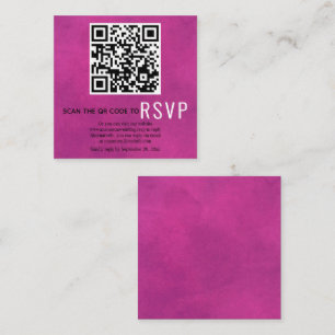Scannen QR-code online RSVP-fuchsia roze bruiloft Informatiekaartje