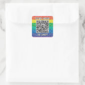 Scannen QR-code regenboog Klassic Square Sticker (Tas)