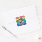 Scannen QR-code regenboog Klassic Square Sticker (Envelop)