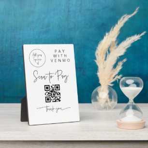 Scannen QR Code Sign Wedding Bar Valet Business G4 Fotoplaat