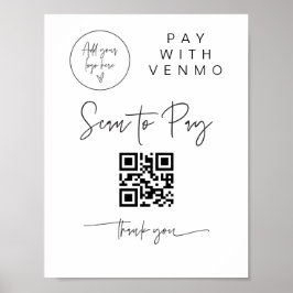 Scannen QR Code Sign Wedding Bar Valet Business G4 Poster