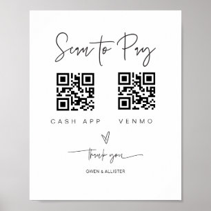 Scannen QR Code Sign Wedding Bar Valet Business G4 Poster