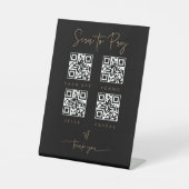 Scannen QR Code Sign Wedding Bar Valet Business G4 Reclamebord Met Voetstuk (Voorkant)