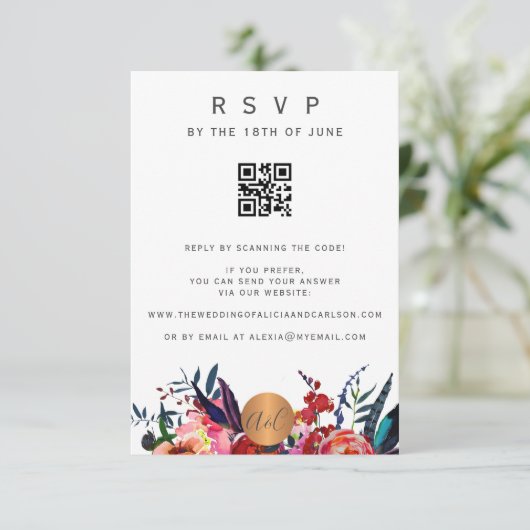 Scannen van QR CODE Flatorelegante uitnodiging RSV (Staand voorkant)