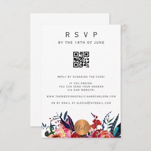 Scannen van QR CODE Flatorelegante uitnodiging RSV (Voorkant / Achterkant)
