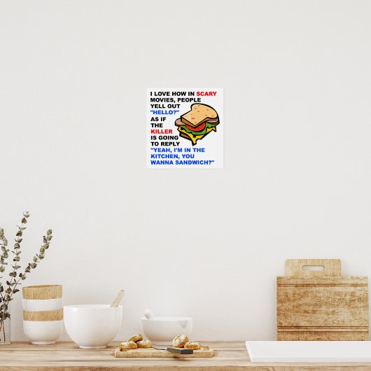 Scanner Film Hello Funny Poster (Cuisine)
