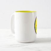 Scanner Monkey Coffee Mok 15 oz - wit & geel (Voorkant links)