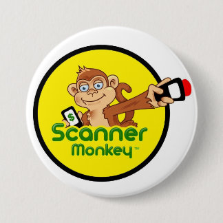 Scanner Monkey Pin Ronde Button 7,6 Cm