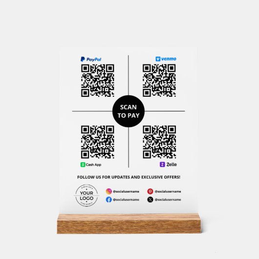 Scanner pour payer Code QR PayPal, Venmo, Cash App (Recto)