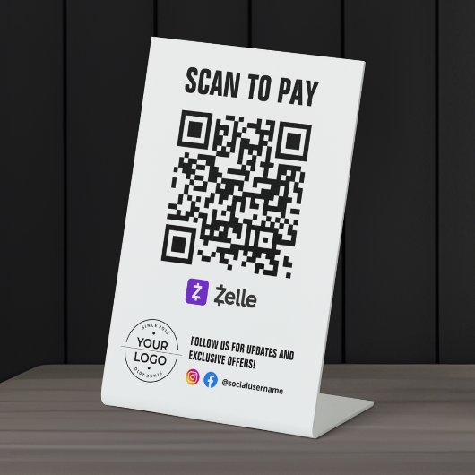 Scannez pour payer le code QR du panneau Zelle