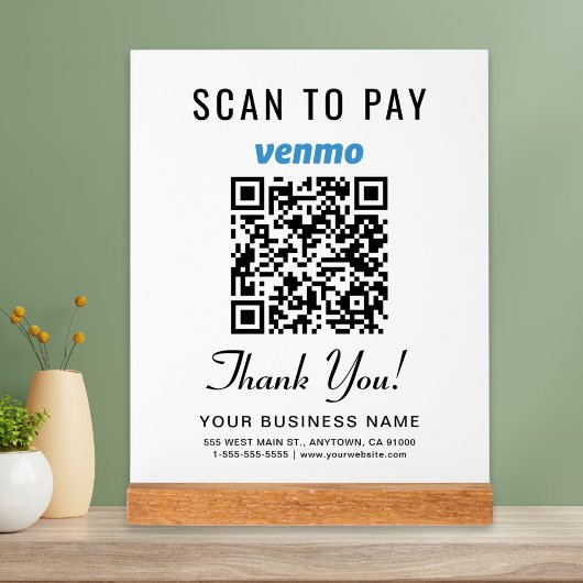Scannez pour payer le code QR Venmo blanc