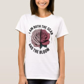 Scar & Bloom Minimalist Half-Rose Half-Scar T-shirt (Voorkant)
