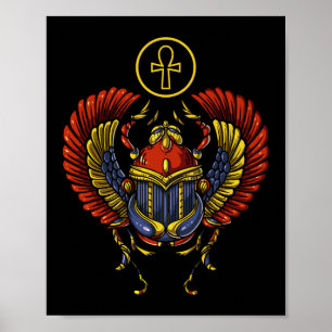 Scarab Ankh Egyptian Eye of Horus Ancient Symbool Poster