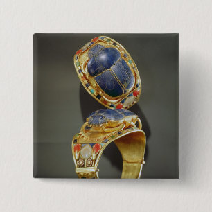 Scarab-armband, van de Tomb van Tutankhamun Vierkante Button 5,1 Cm
