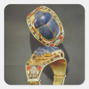 Scarab-armband, van de Tomb van Tutankhamun Vierkante Sticker