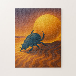 Scarab Beetle Puzzel Goddelijk Heilig Goud