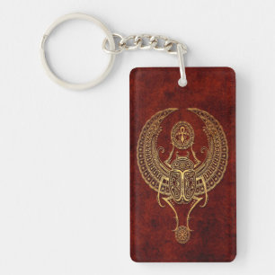 Scarab Beetle van Egypte met Ankh - bruin Sleutelhanger