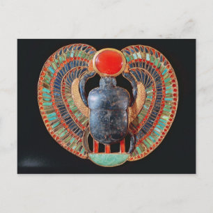 Scarab-pectoris, van de tombe van Tutankhamun Briefkaart