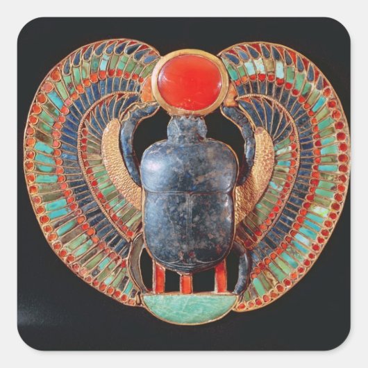 Scarab-pectoris, van de tombe van Tutankhamun Vierkante Sticker (Voorkant)